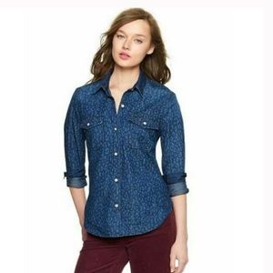 LIKE NEW Gap Denim Animal Print Shirt